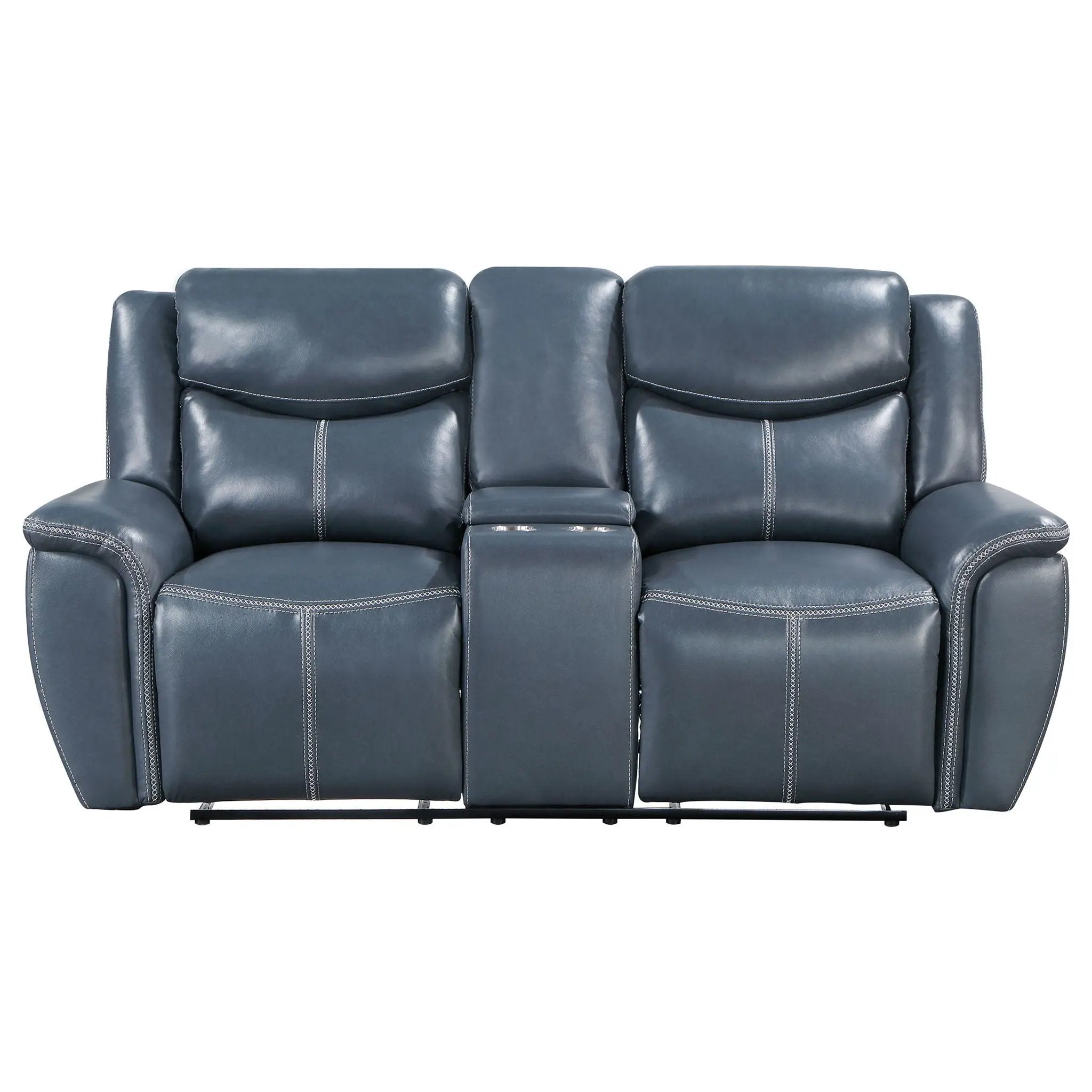 Sloane Upholstered Padded Arm Reclining Loveseat Blue by Unique Piece Furniture