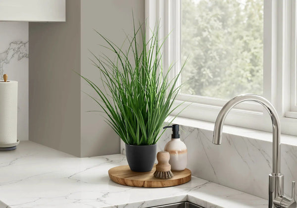23" Tall Artificial Grass Plant – Indoor Faux Table Decor
