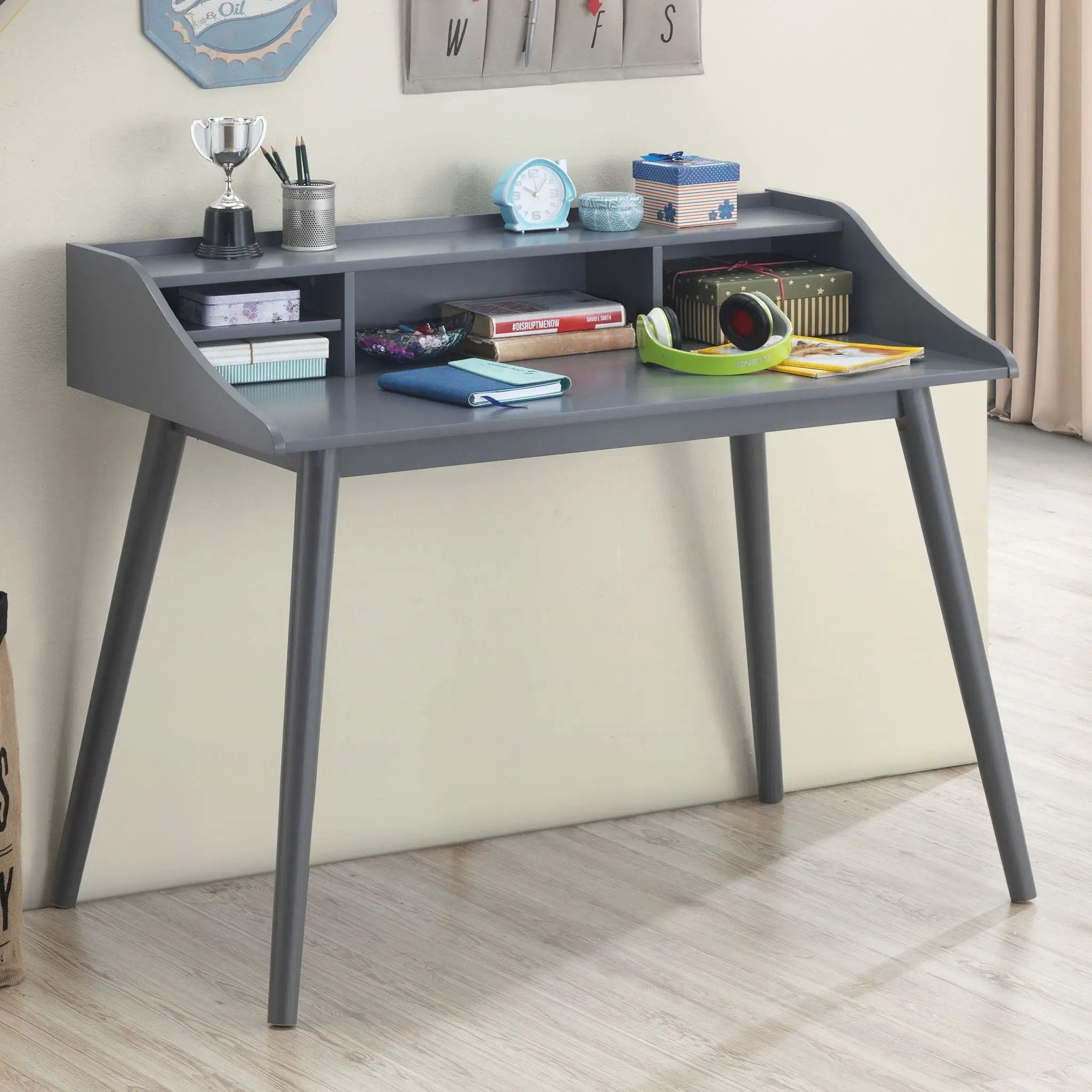Percy 45-inch 4-compartment Writing Desk Grey by Unique Piece Furniture