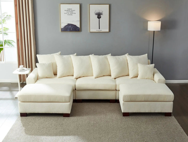 5 Seater Oversized Convertible L & U Shaped Couch by Unique Piece Furniture