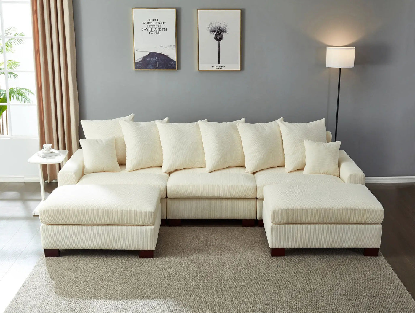 5 Seater Oversized Convertible L & U Shaped Couch by HouseOfZazla