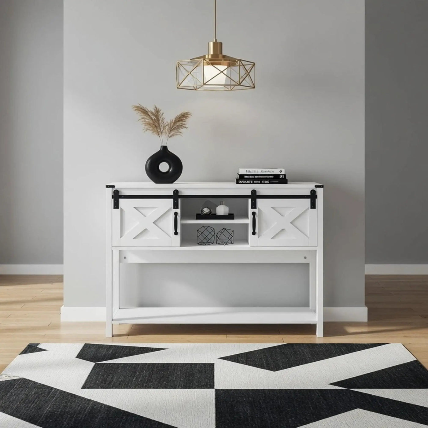 Farmhouse Entryway Table With Sliding Barn Door by HouseOfZazla