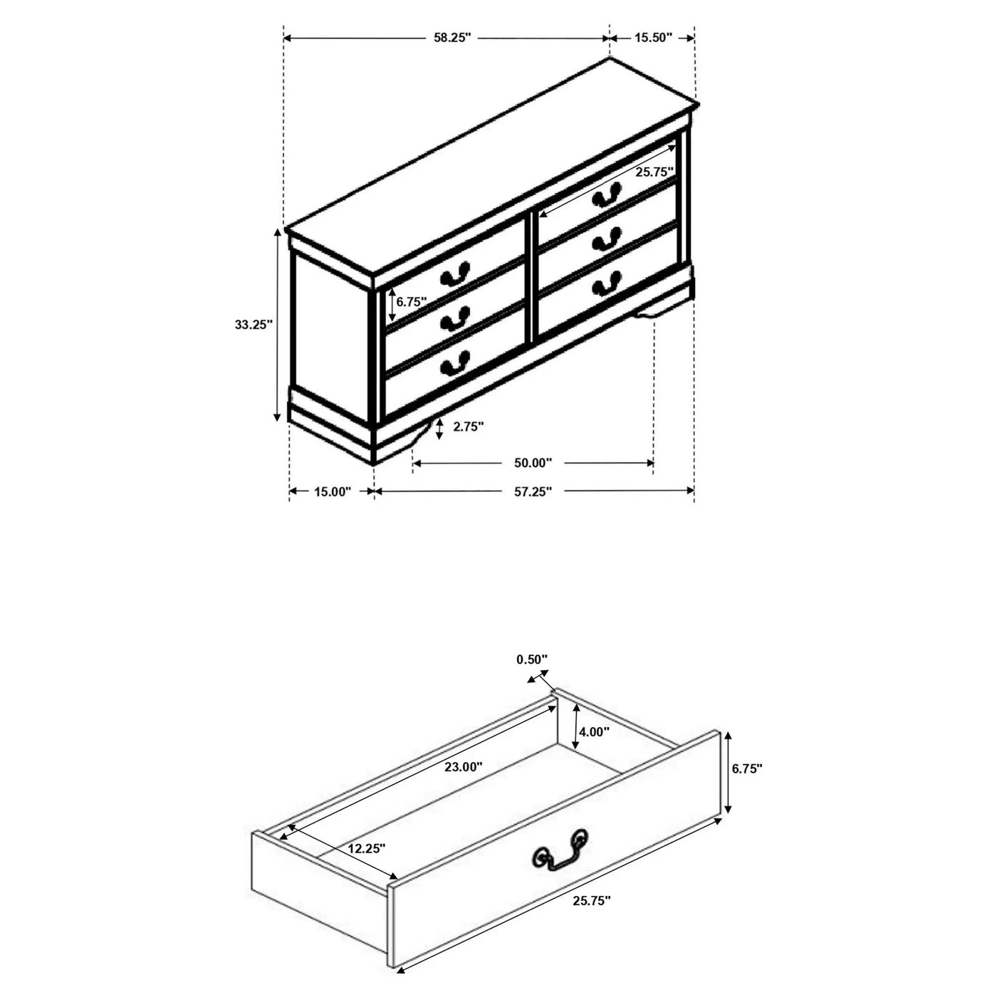 Frances - 6 Drawer Dresser by HouseOfZazla
