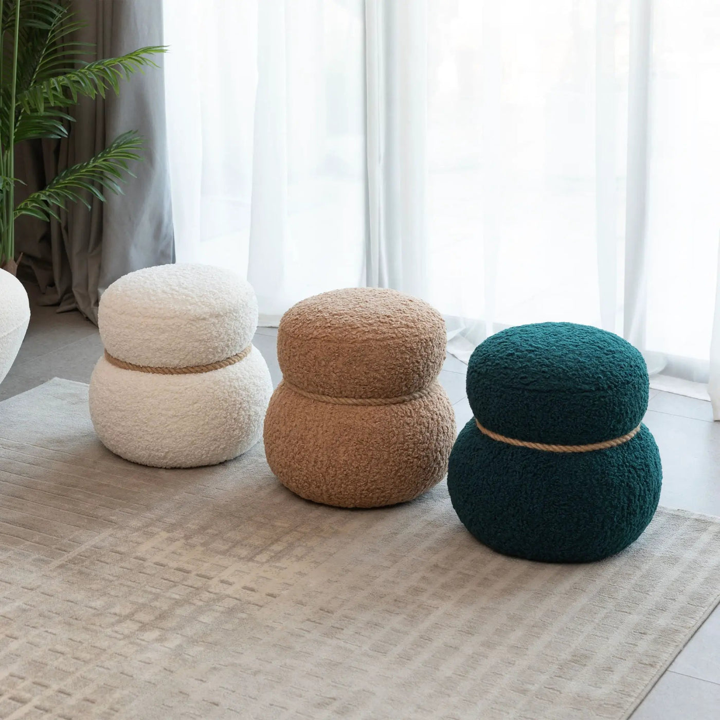 Snowman Stool With Cushion And Solid Wood Frame by HouseOfZazla