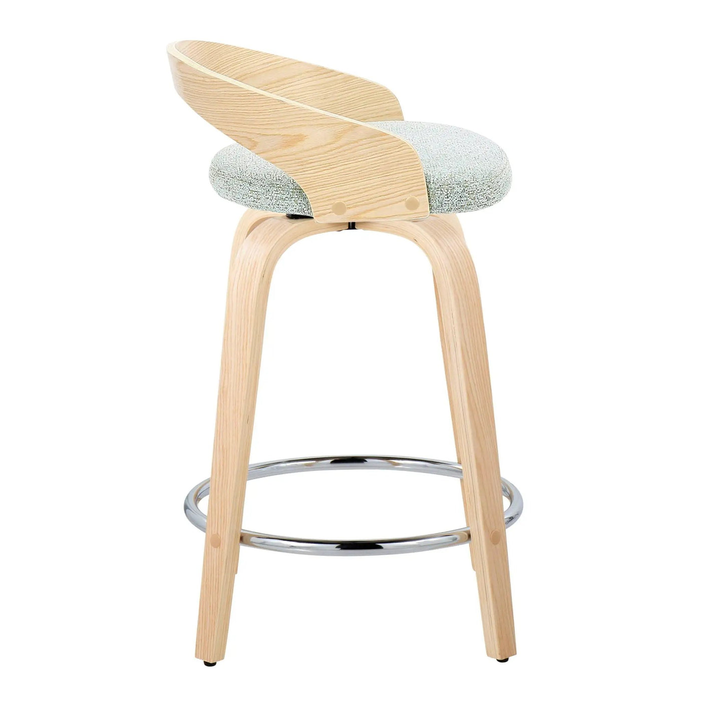 Grotto - Contemporary Fixed Height Counter Stool & Swivel, Round Footrest (Set of 2) by HouseOfZazla