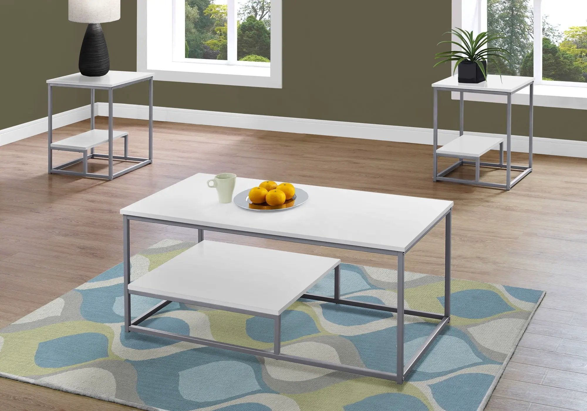 Table Set, Coffee, End, Side, Accent, Living Room, Contemporary & Modern (Set of 3) by Unique Piece Furniture
