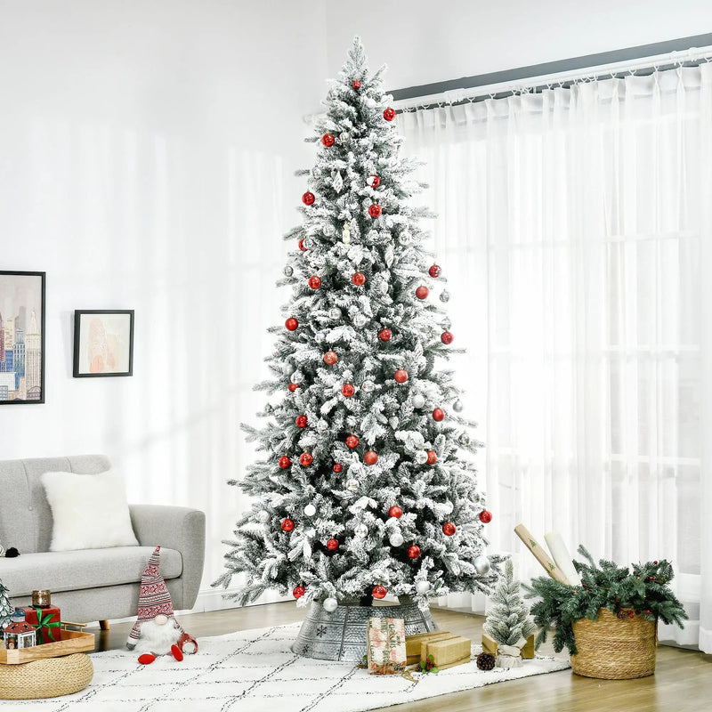 HOMCOM 9 Foot Pine Snow Flocked Artificial Christmas Tree by HouseOfZazla