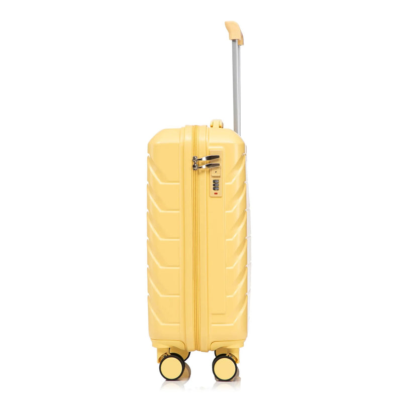20 Inch ABS Hard Shell Travel Checked Luggage - Yellow by HouseOfZazla