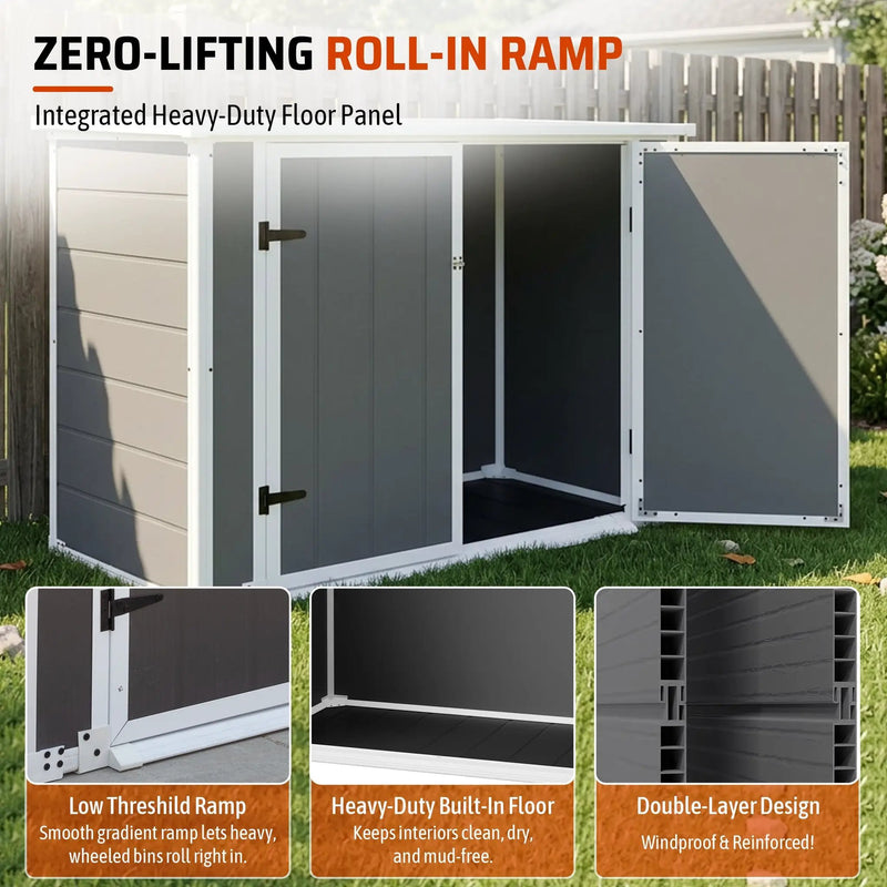 Horizontal Outdoor Storage Shed with Ramp & Hydraulic Lid by HouseOfZazla