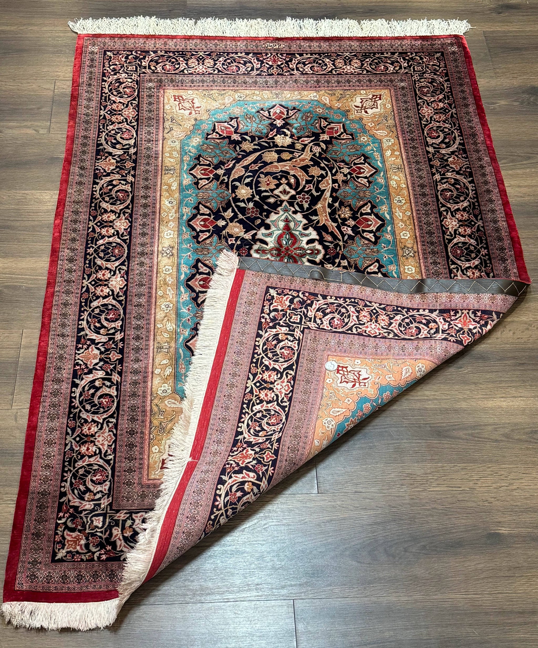 Magnificent Persian Qum Silk Rug 3x5, Exceptionally Fine 780 KPSI, Signed, Rare by Jewel Rugs