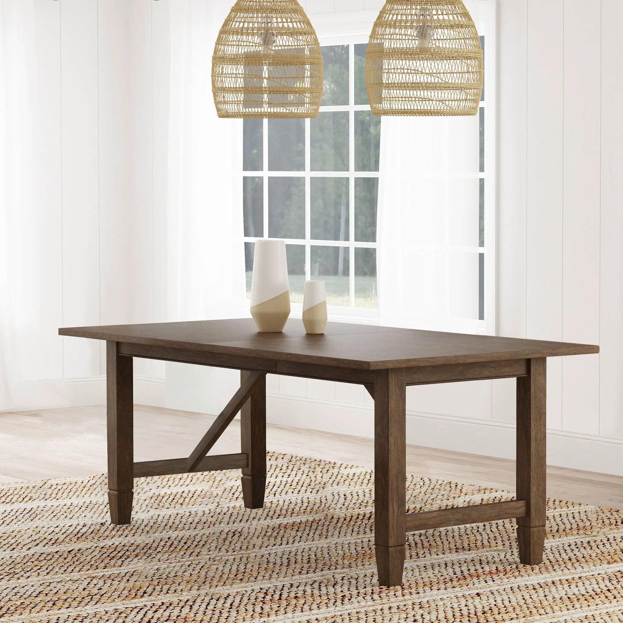 Jamie - Rectangular Dining Table With Extension Leaf - Light Brown by HouseOfZazla