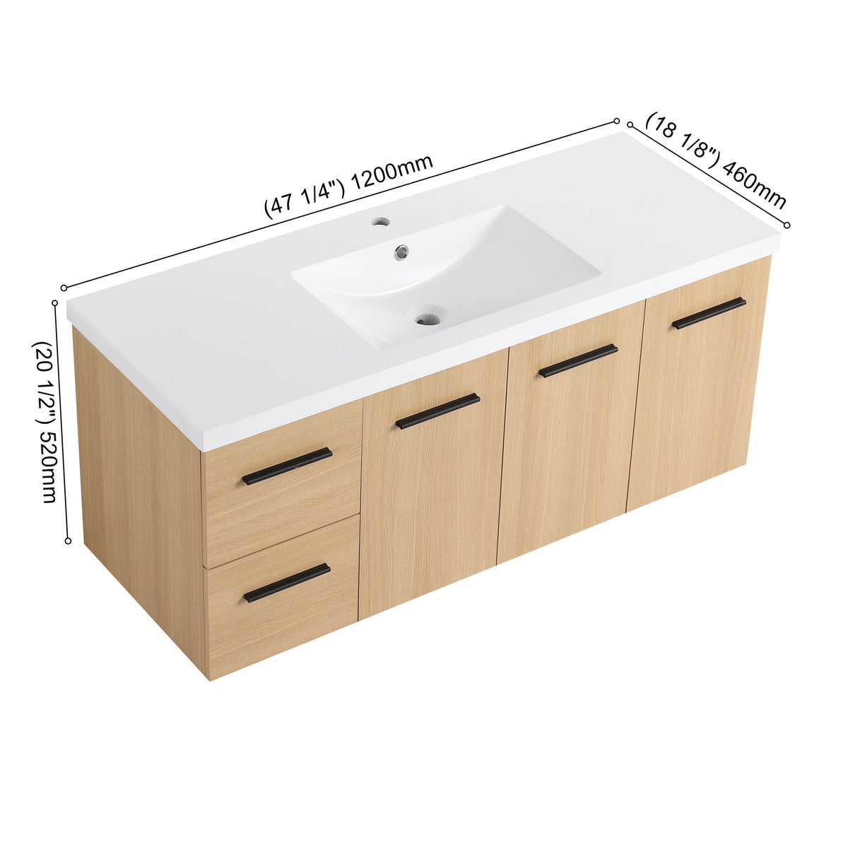 Floating Bathroom Vanity With Sink, Modular Cabinet, photo 6 of 14