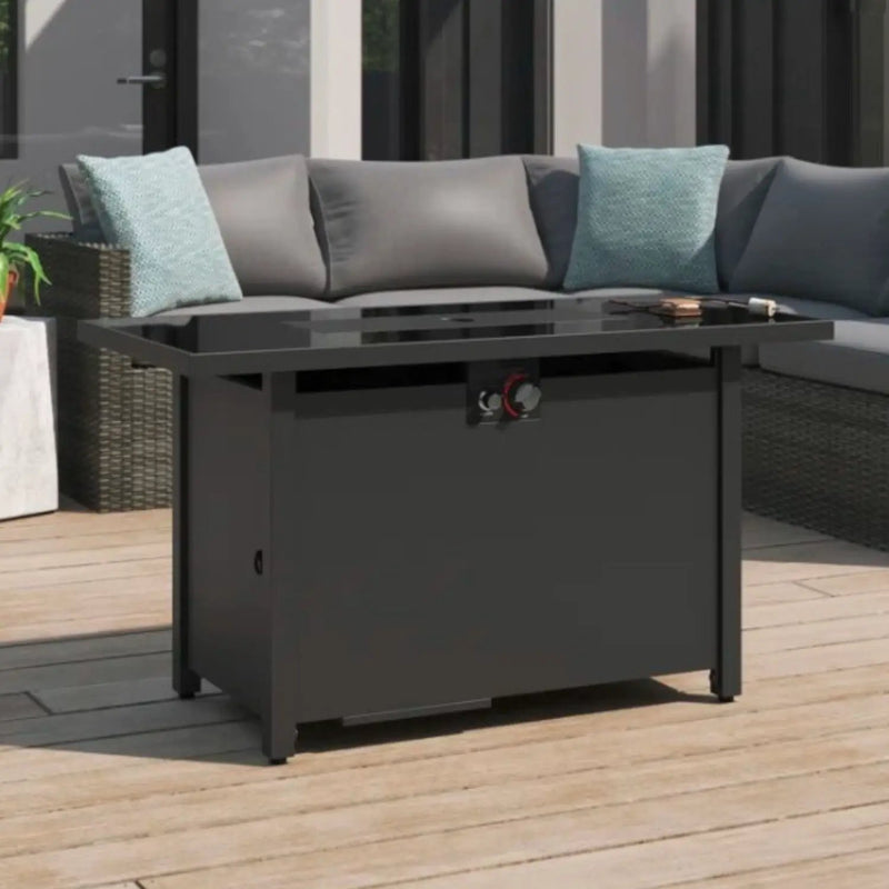Outdoor Fire Pit Table With Lid - Dark Gray by HouseOfZazla