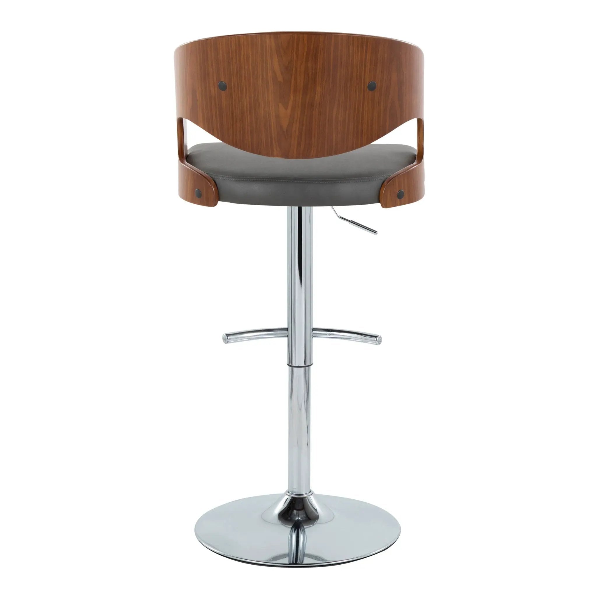 Pino - Mid Century Modern Adjustable Barstool & Swivel With Rounded T Footrest (Set of 2) by Unique Piece Furniture