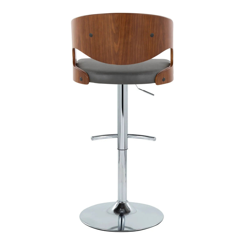 Pino - Mid Century Modern Adjustable Barstool & Swivel With Rounded T Footrest (Set of 2) by Unique Piece Furniture