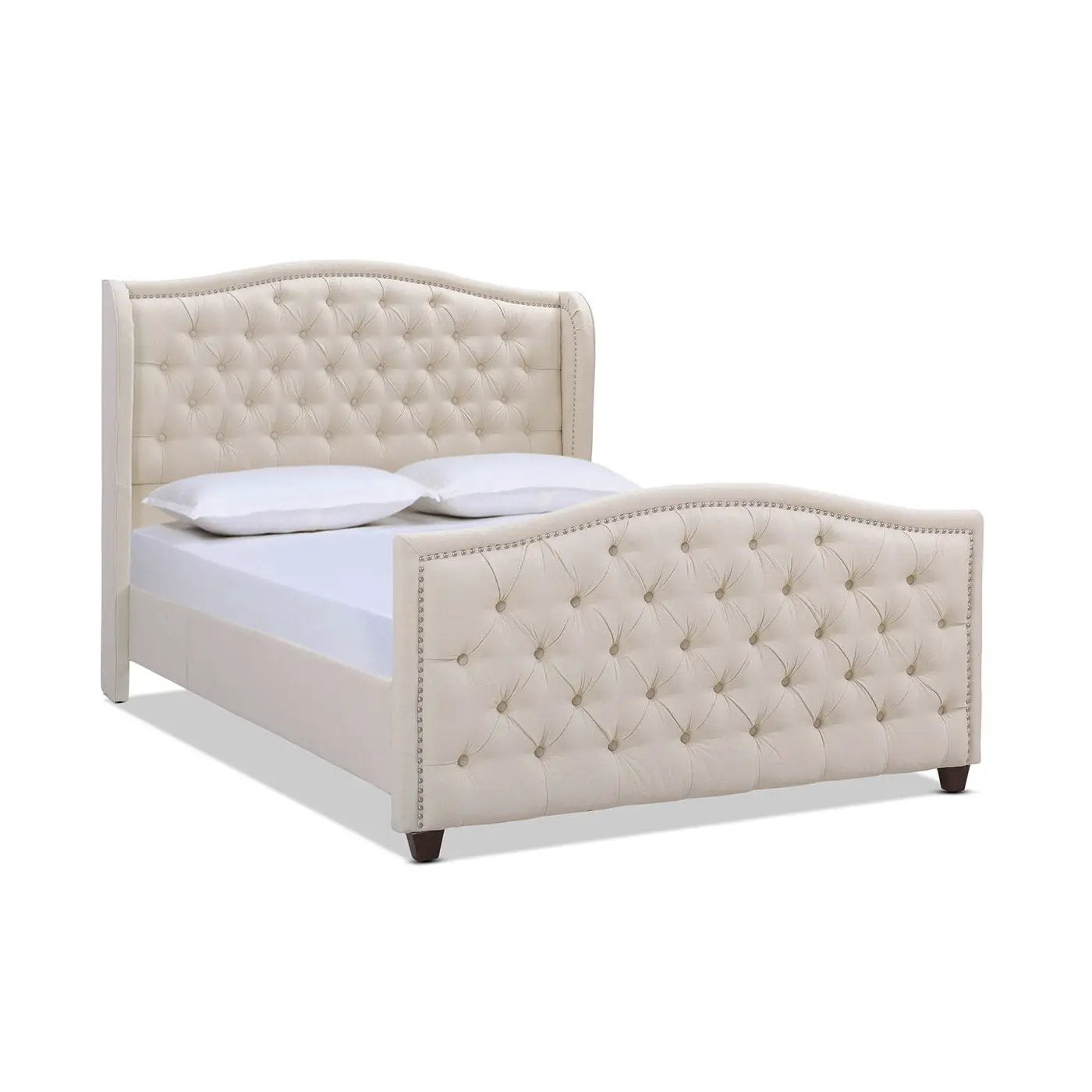 Marcella - Upholstered Shelter Headboard Bed Set by HouseOfZazla