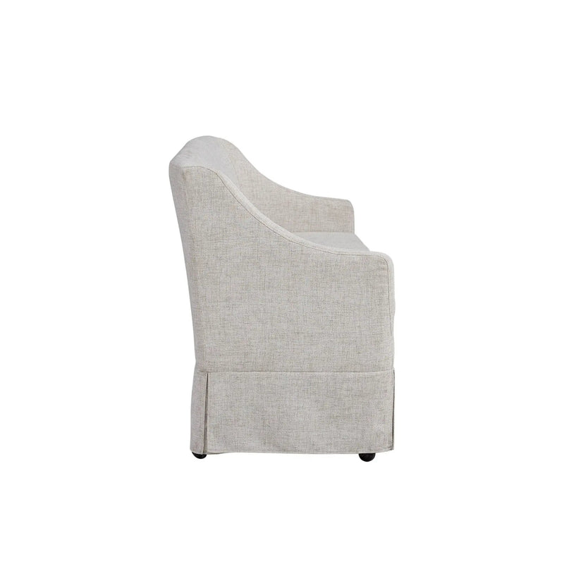 Slip Covered Settee With Casters - Beige by HouseOfZazla
