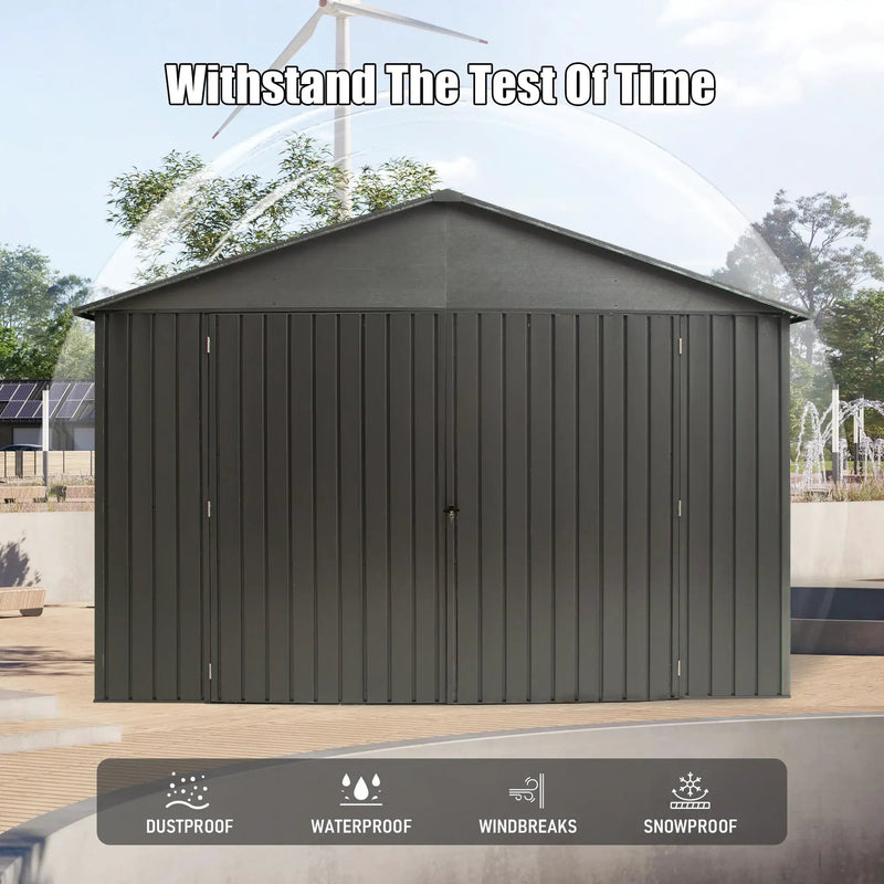 12x25FT Outdoor Metal Garage Shed, Extra Large Metal Carport by HouseOfZazla