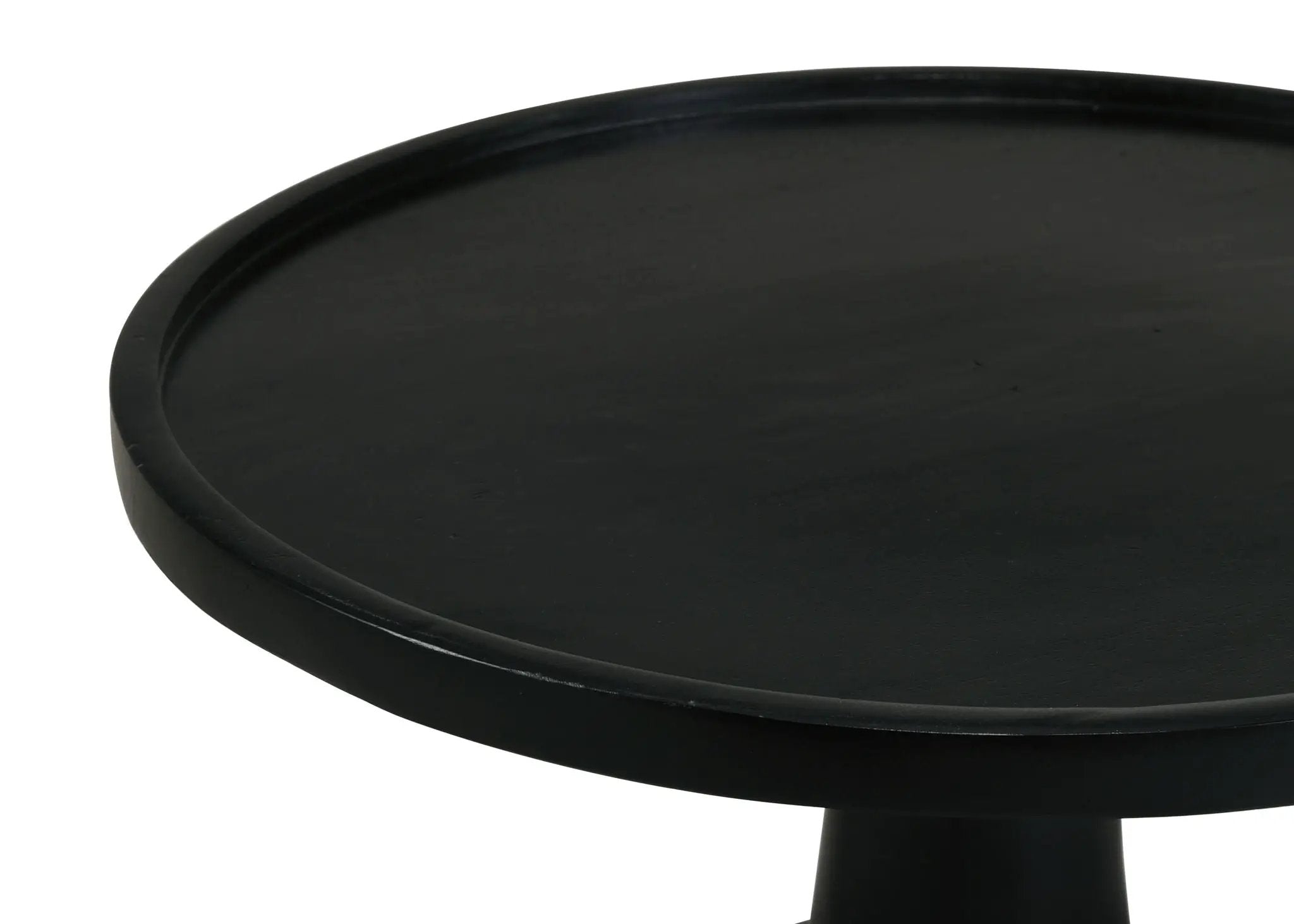 Ixia Round Solid Mango Wood Accent Side Table Black Stain by Unique Piece Furniture
