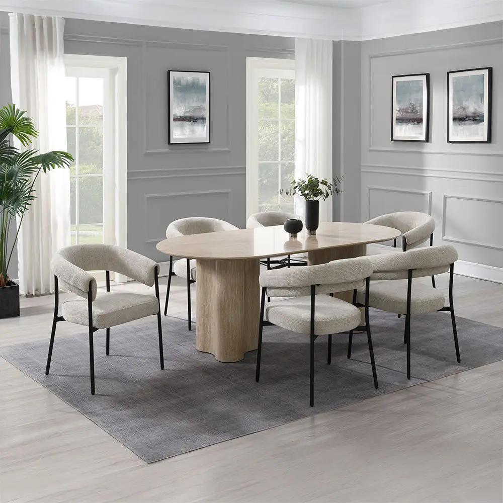 Jirina - Dining Table - Travertine Pattern by Unique Piece Furniture