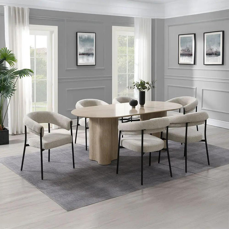 Jirina - Dining Table - Travertine Pattern by Unique Piece Furniture