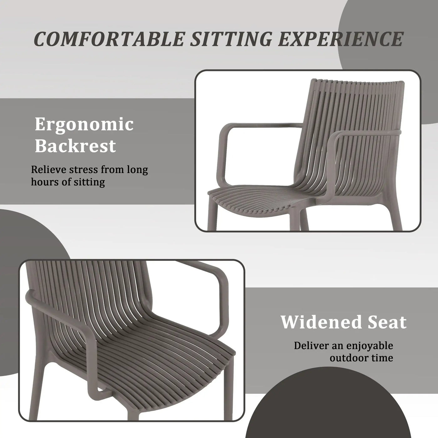 4 Modern Stackable Plastic Armchair Matched With Round Table by HouseOfZazla