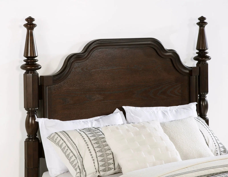 Andover 63-inch Four Poster Queen Bed Dark Oak by Unique Piece Furniture