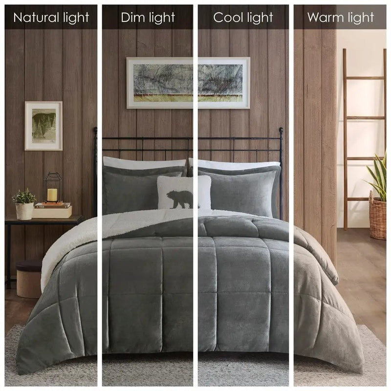King Plush to Sherpa Down Alternative Comforter Set by HouseOfZazla