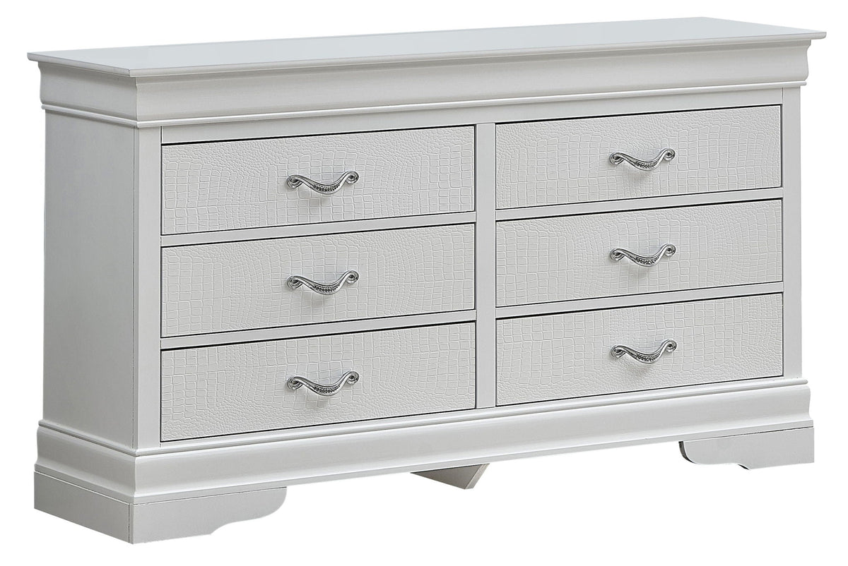 Lorana Dresser with Faux Crystal Drawer Pulls - Gray or Pearl Silver, photo 5 of 13