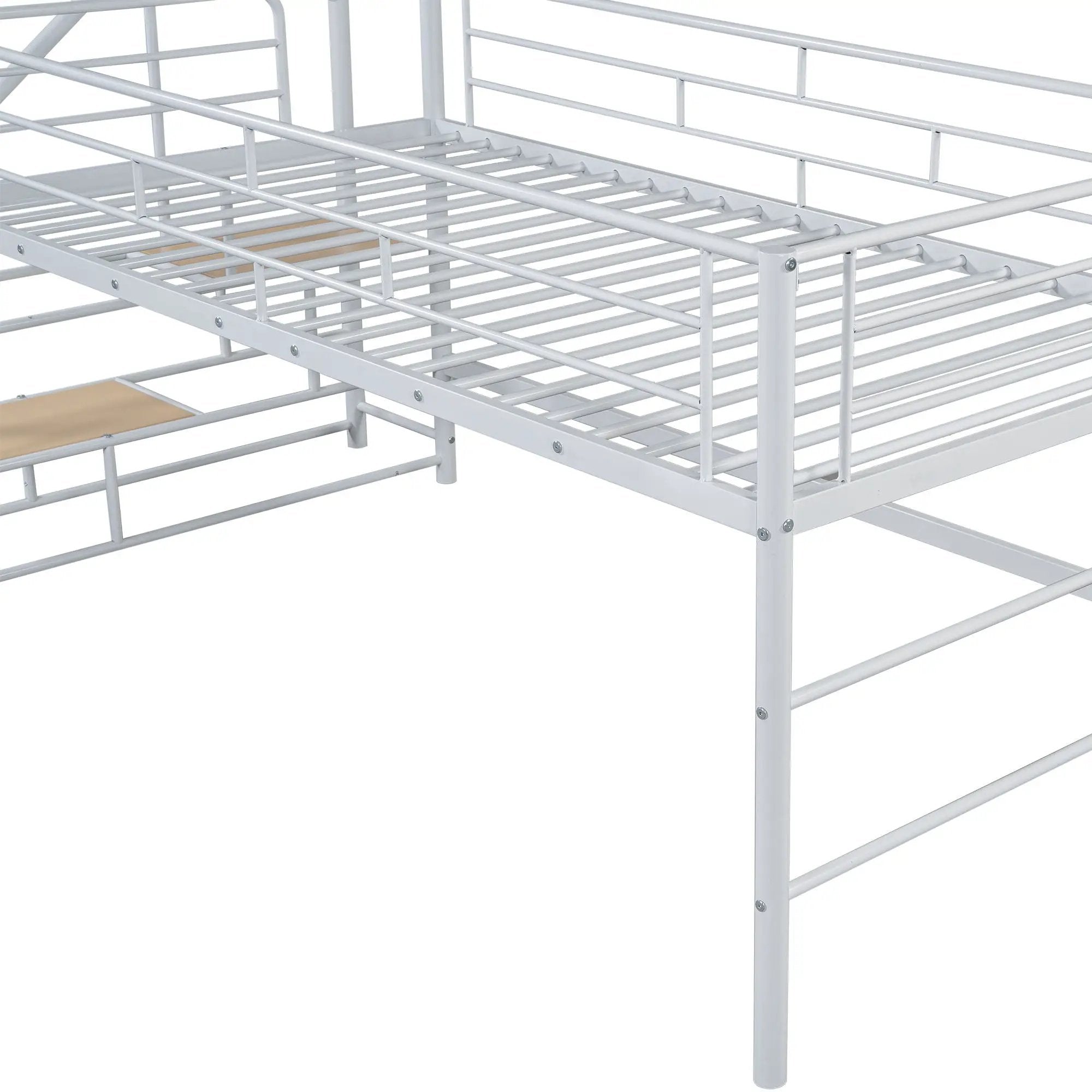 Loft Bed With Storage Stairs And Metal Frame by HouseOfZazla