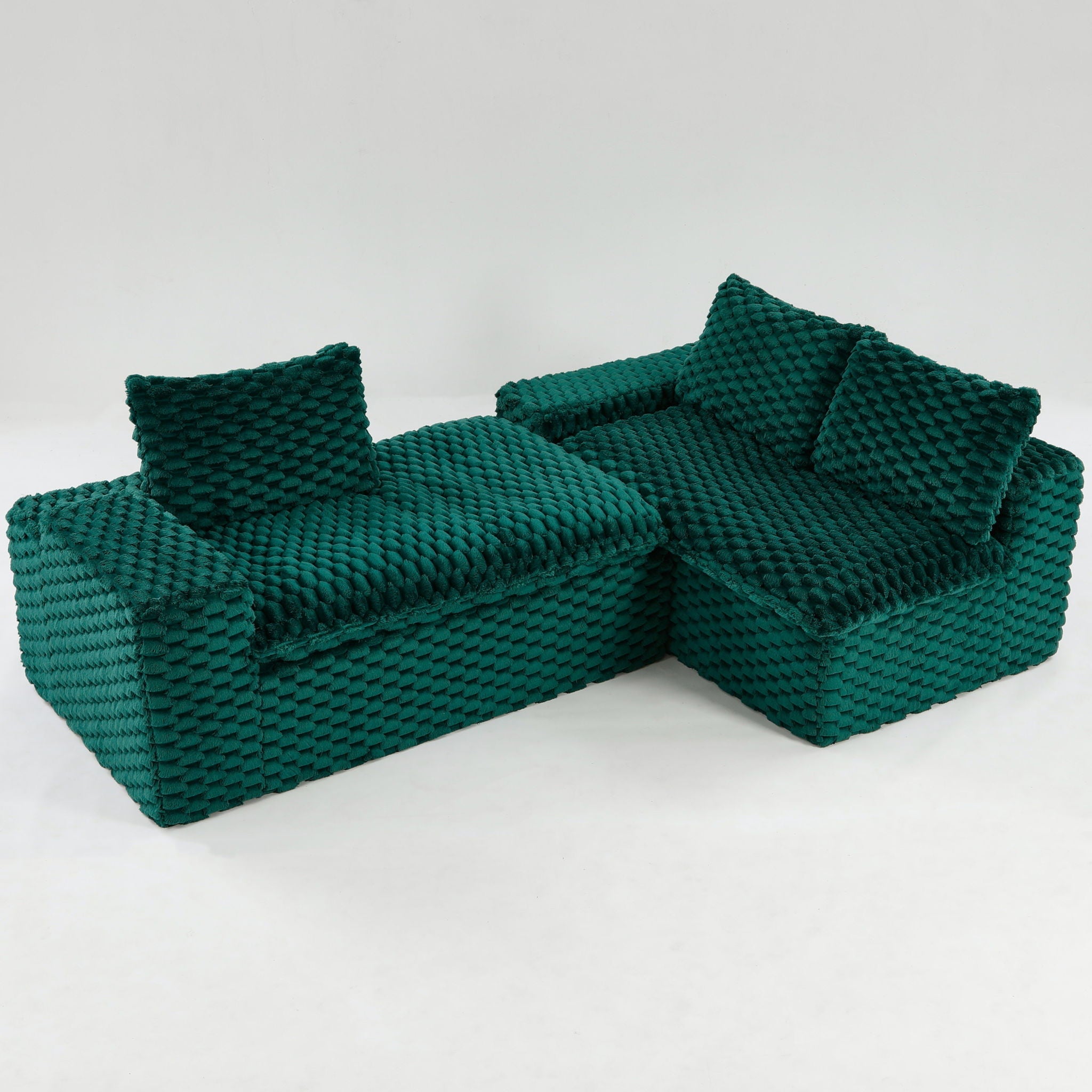 Modular Sofa, Convertible Twin Seat With Chaise Lounge by HouseOfZazla