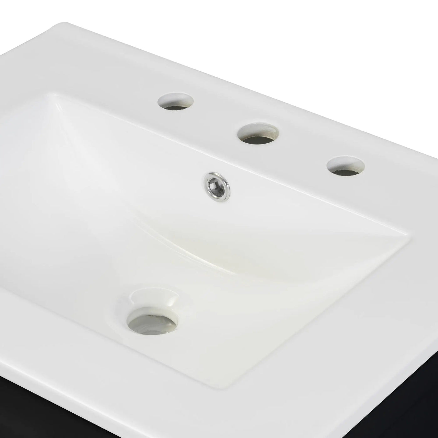Modern Bathroom Vanity With Ceramic Sink, Soft-Close Doors, Flip Drawer, U-Shaped Shelves, Elegant Storage Solution by HouseOfZazla