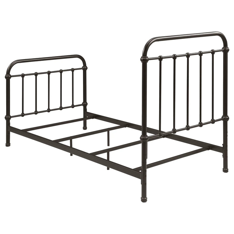 Livingston Metal Twin Open Frame Bed Dark Bronze by Unique Piece Furniture