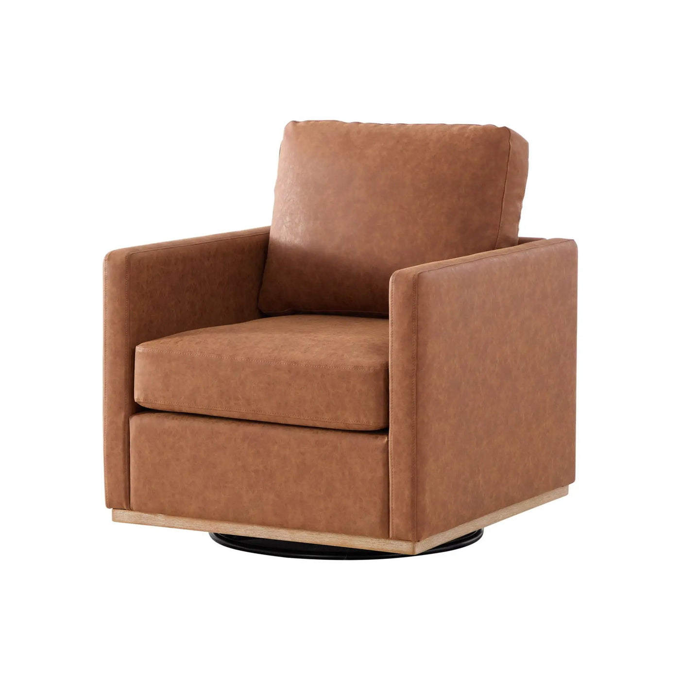 Modern Upholstered Square Swivel Accent Chair With 360 Degree Rotation by HouseOfZazla