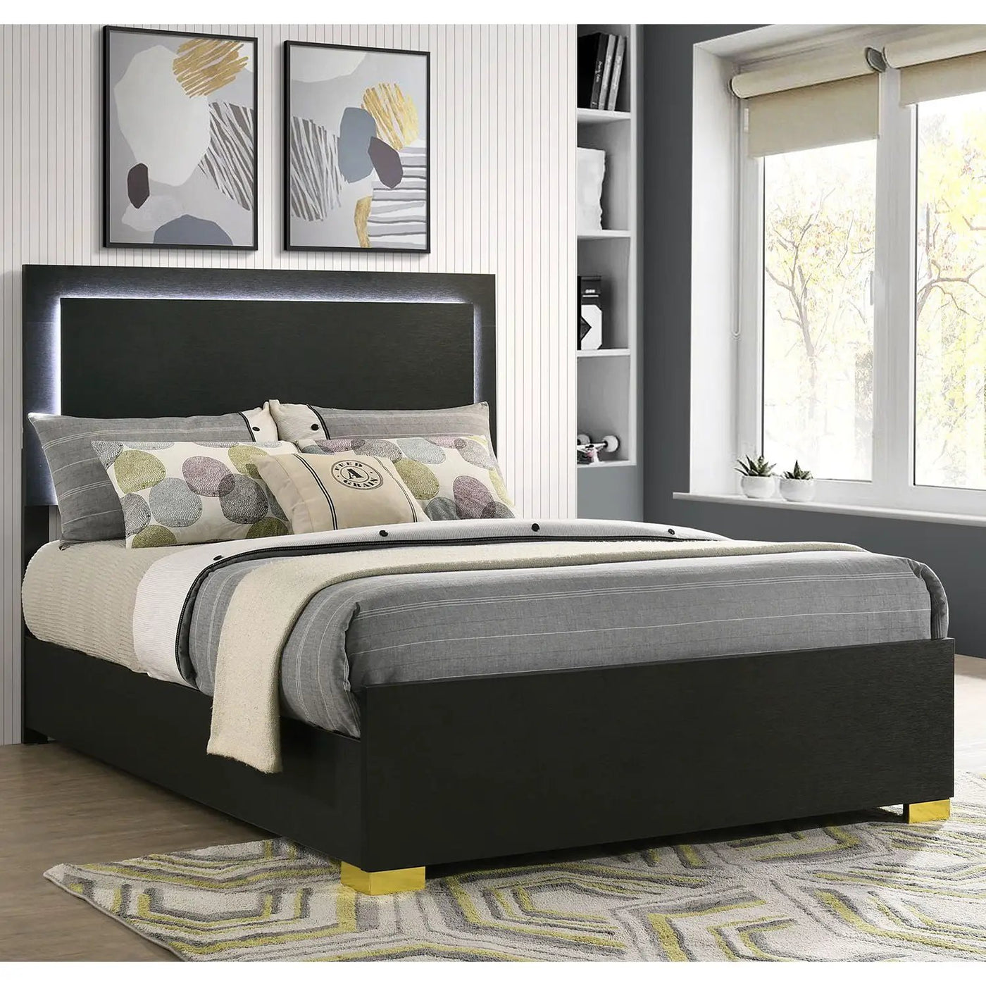 Jeremiah - LED Panel Bed With Touch Controlled Lighting by HouseOfZazla