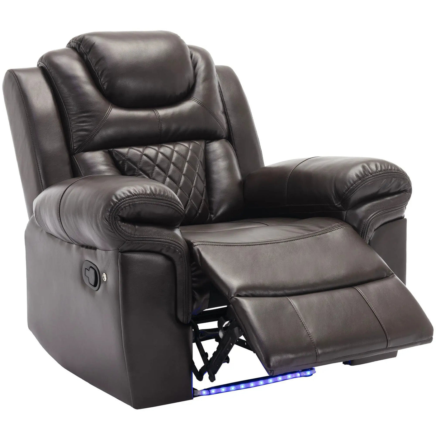 3 Pieces Recliner Sofa Sets Home Theater Seating Manual Recliner Chair With Center Console And LED Light Strip For Living Room by HouseOfZazla