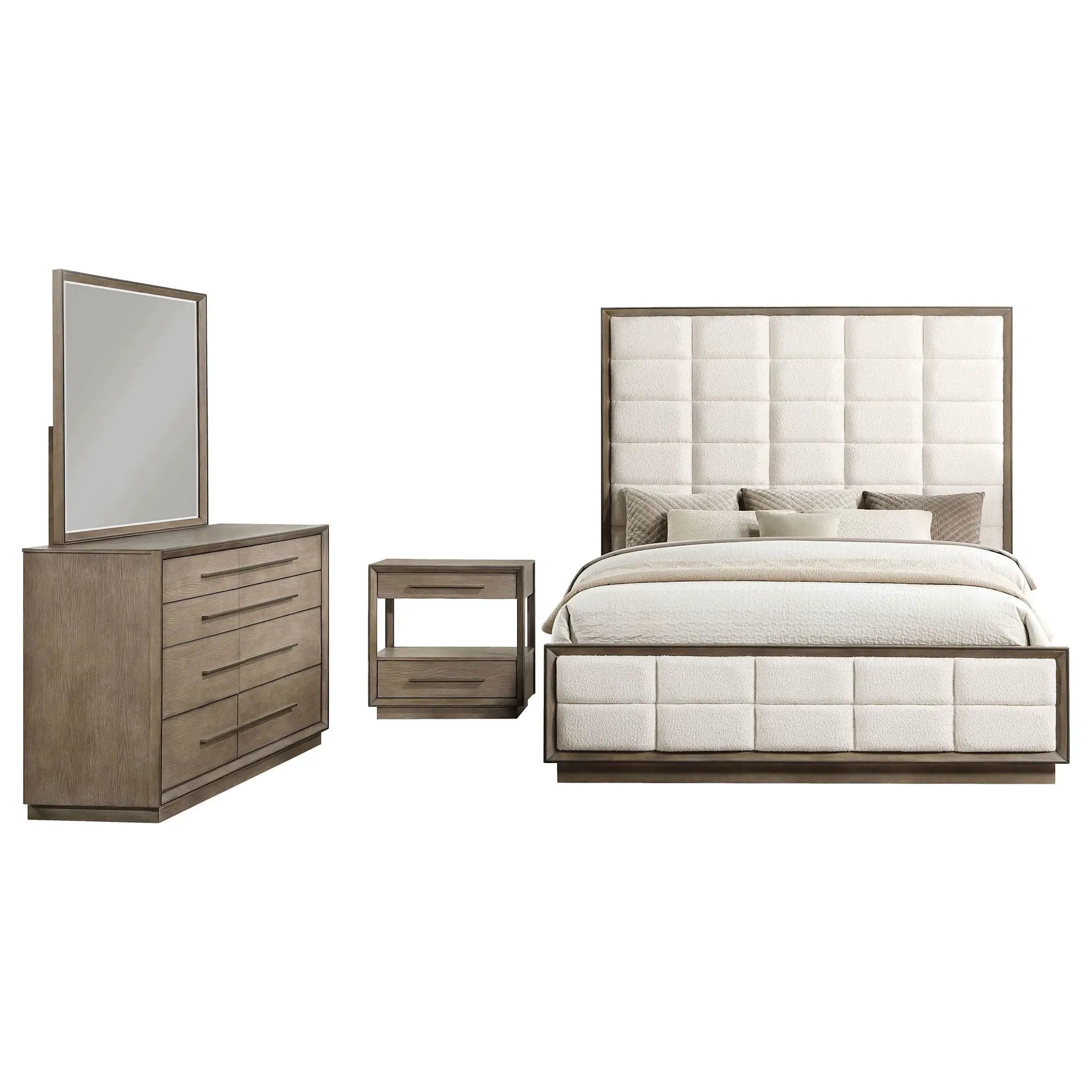 Durango 4-piece Eastern King Bedroom Set Taupe Oak by Unique Piece Furniture