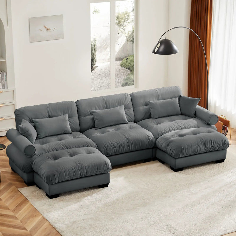 Super Comfort Oversized Modular Sectional Sofa With Movable Ottoman by Unique Piece Furniture