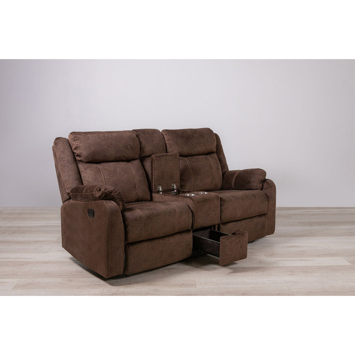 Reclining Loveseat with Manual Recline and Storage - Dark Brown or Dark Gray, photo 5 of 24