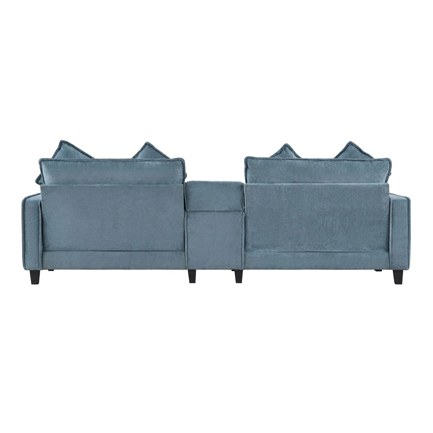 Modern Sectional Sofa With Removable Ottomans, USB Ports by HouseOfZazla