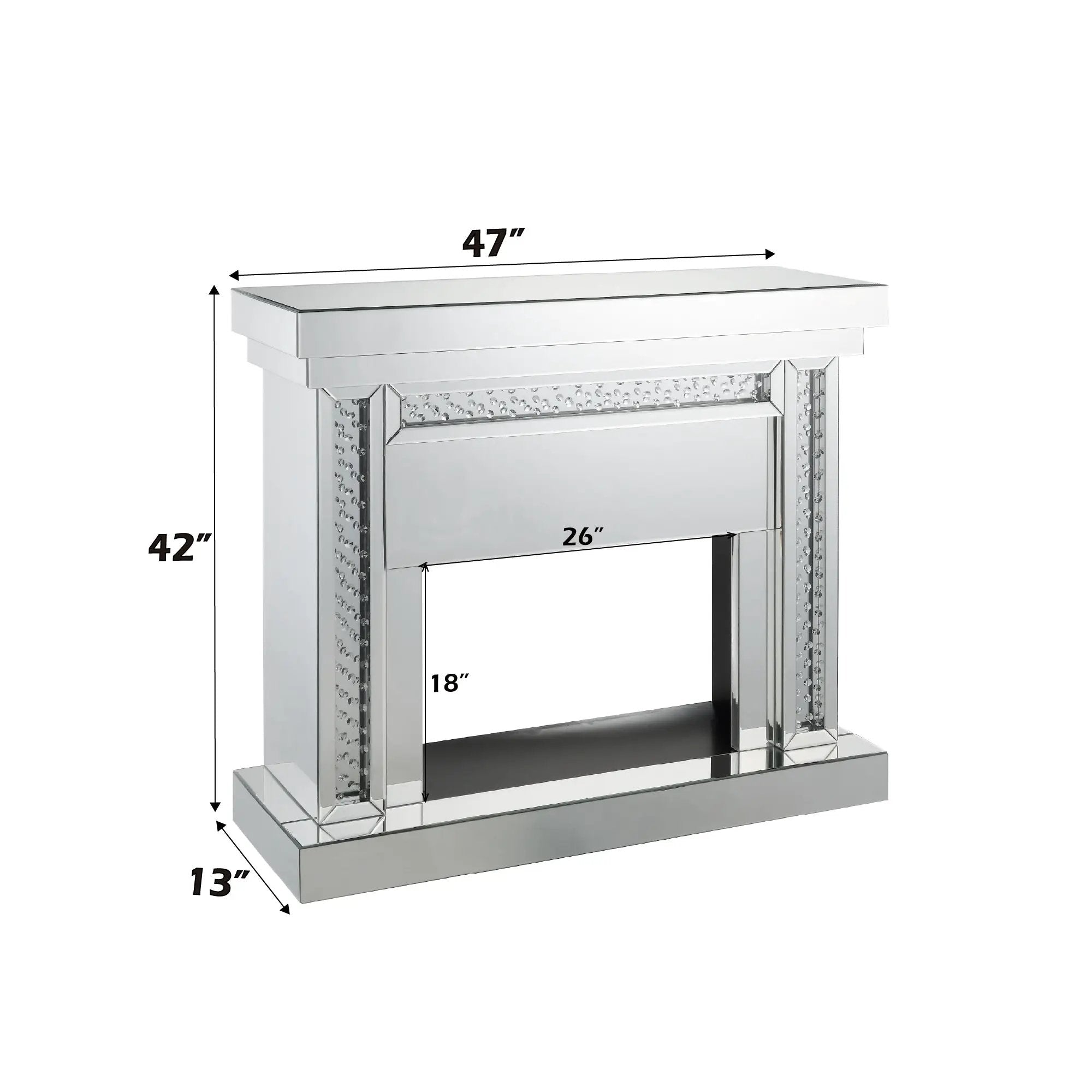 Nysa Mirrored & Faux Crystals Fireplace by HouseOfZazla