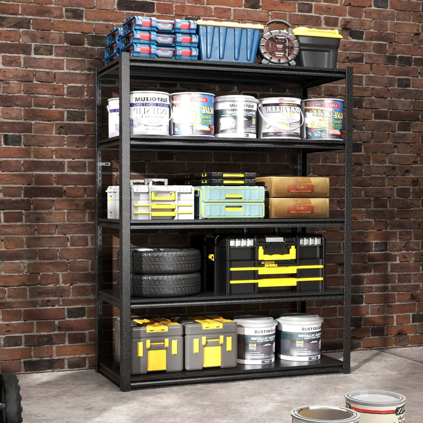 Industrial Heavy Duty Metal Garage Shelving Unit, Adjustable Storage Rack by HouseOfZazla