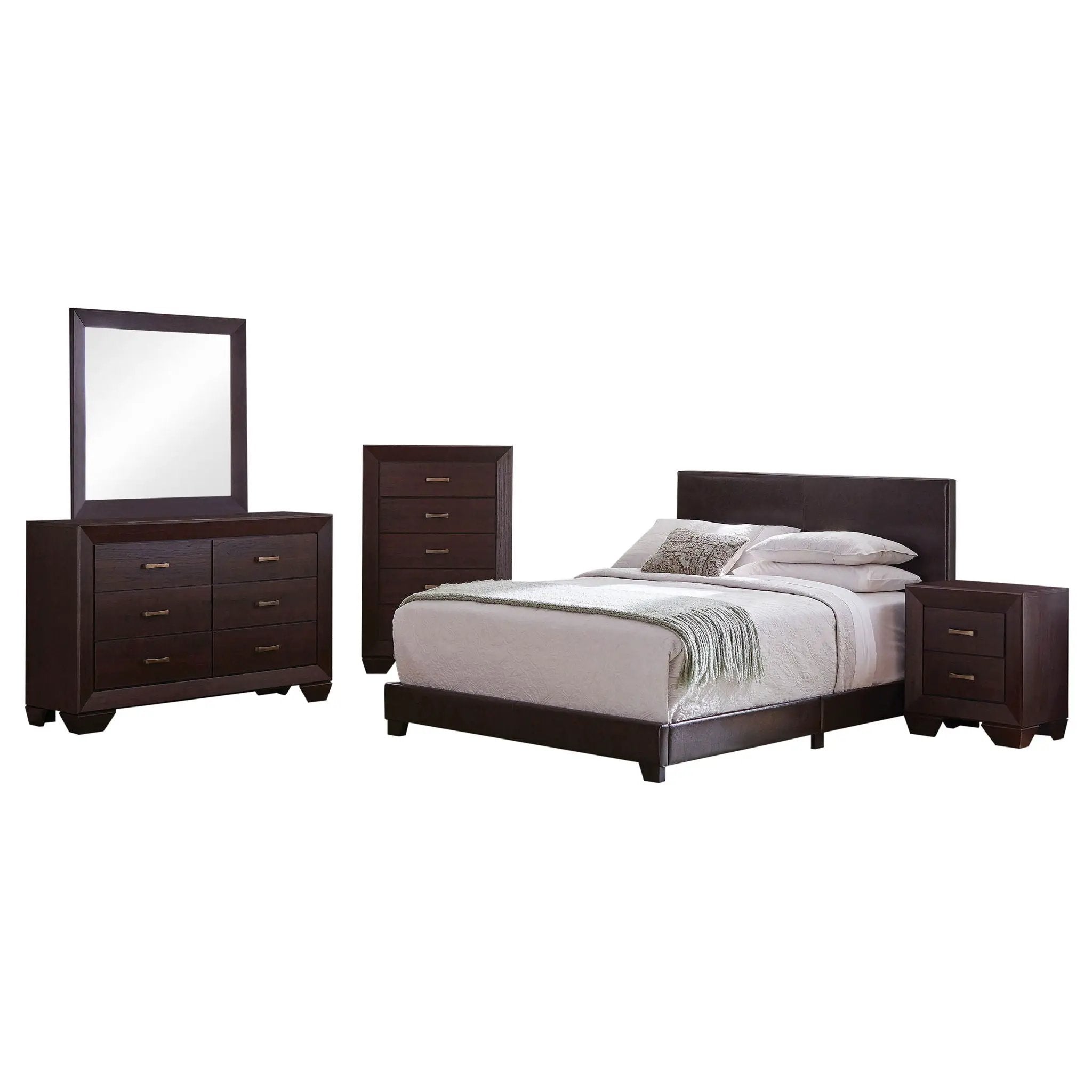 Dorian 5-piece Eastern King Bedroom Set Dark Cocoa by Unique Piece Furniture