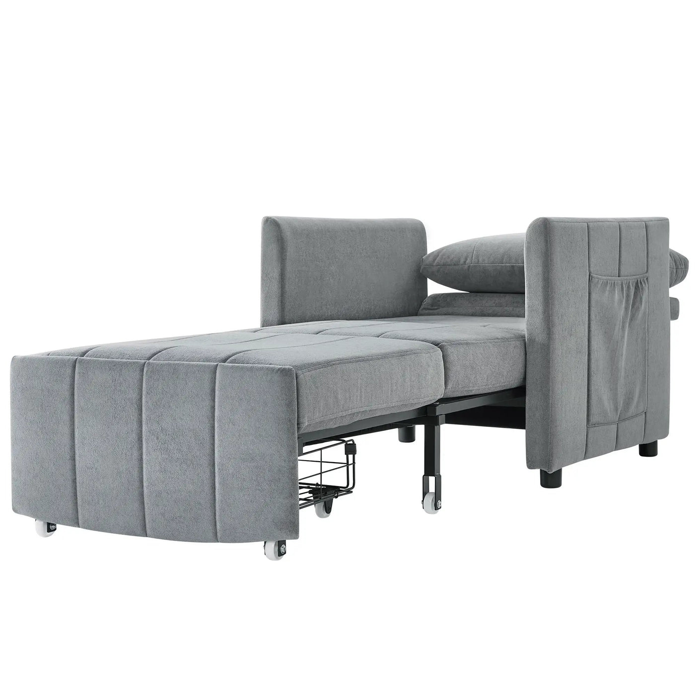 Upholstered Convertible Sleeper Sofa With 5 Position Backrest, Side Pockets, Storage by HouseOfZazla