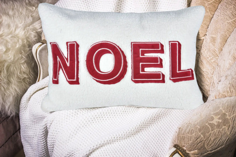 Noel Christmas Throw Pillow with Insert by HouseOfZazla