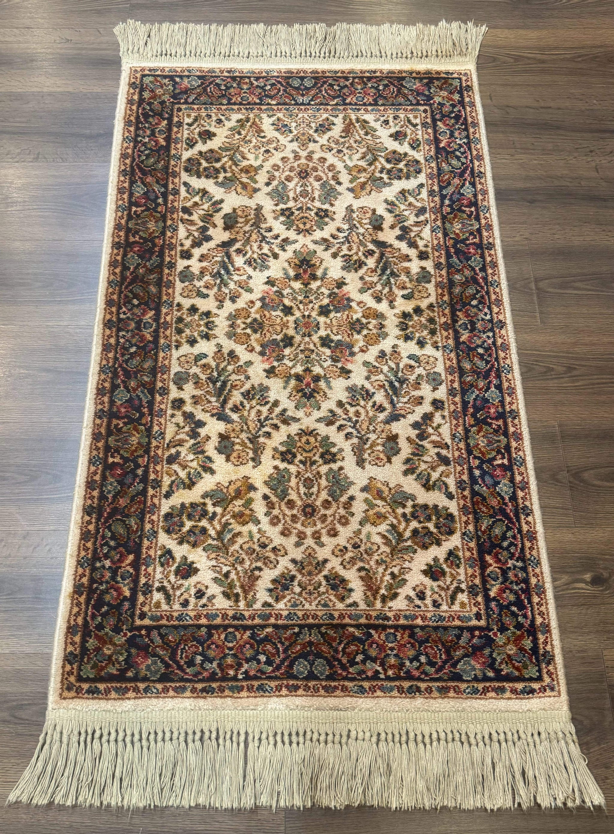 Karastan Rug 2x4, Ivory Sarouk #760, Vintage Wool Small Karastan Carpet, Original 700 Series, Discontinued by Jewel Rugs