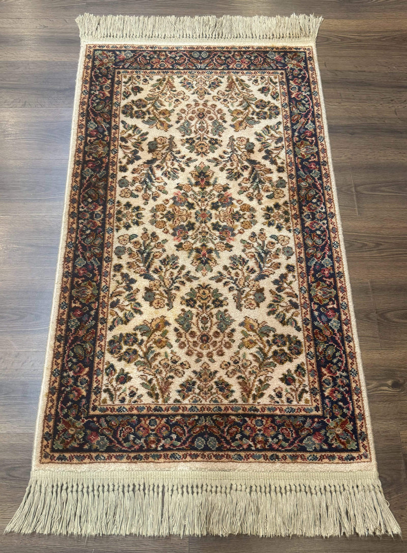 Karastan Rug 2x4, Ivory Sarouk #760, Vintage Wool Small Karastan Carpet, Original 700 Series, Discontinued by Jewel Rugs