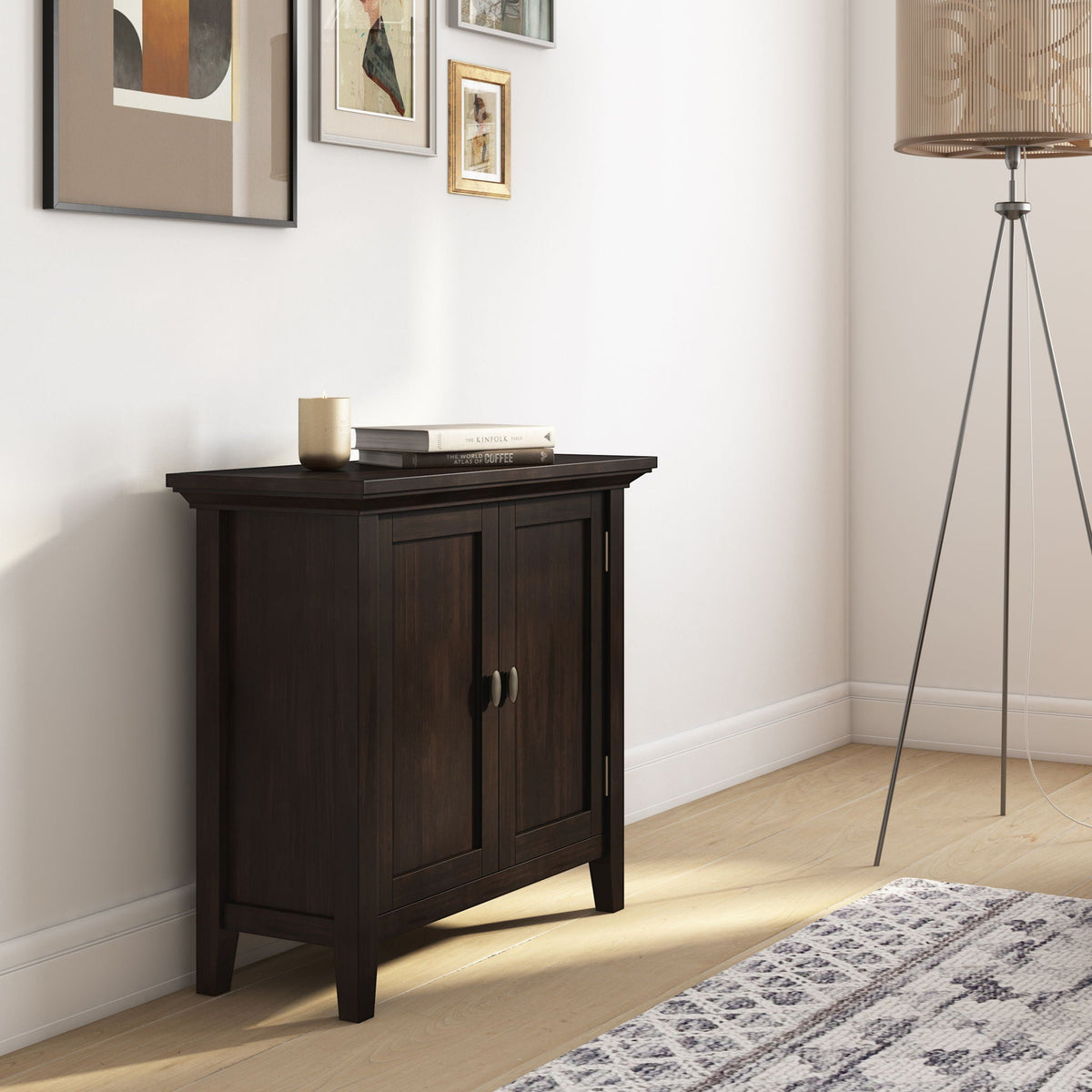 Low Storage Cabinet with Adjustable Shelves - Brunette Brown, photo 4 of 10