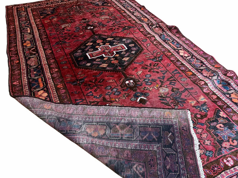 5.5 X 10 Handmade Wool Tribal Gallery Rug Wide Runner Corridor Rug Floral Red by Jewel Rugs