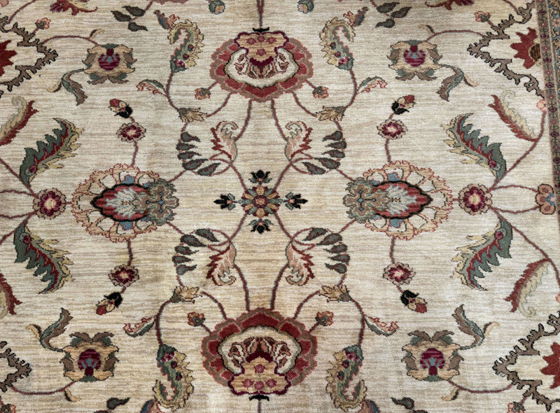 Karastan Rug 8.8 x 10, Ashara Agra Ivory #549, Wool, Vintage by Jewel Rugs